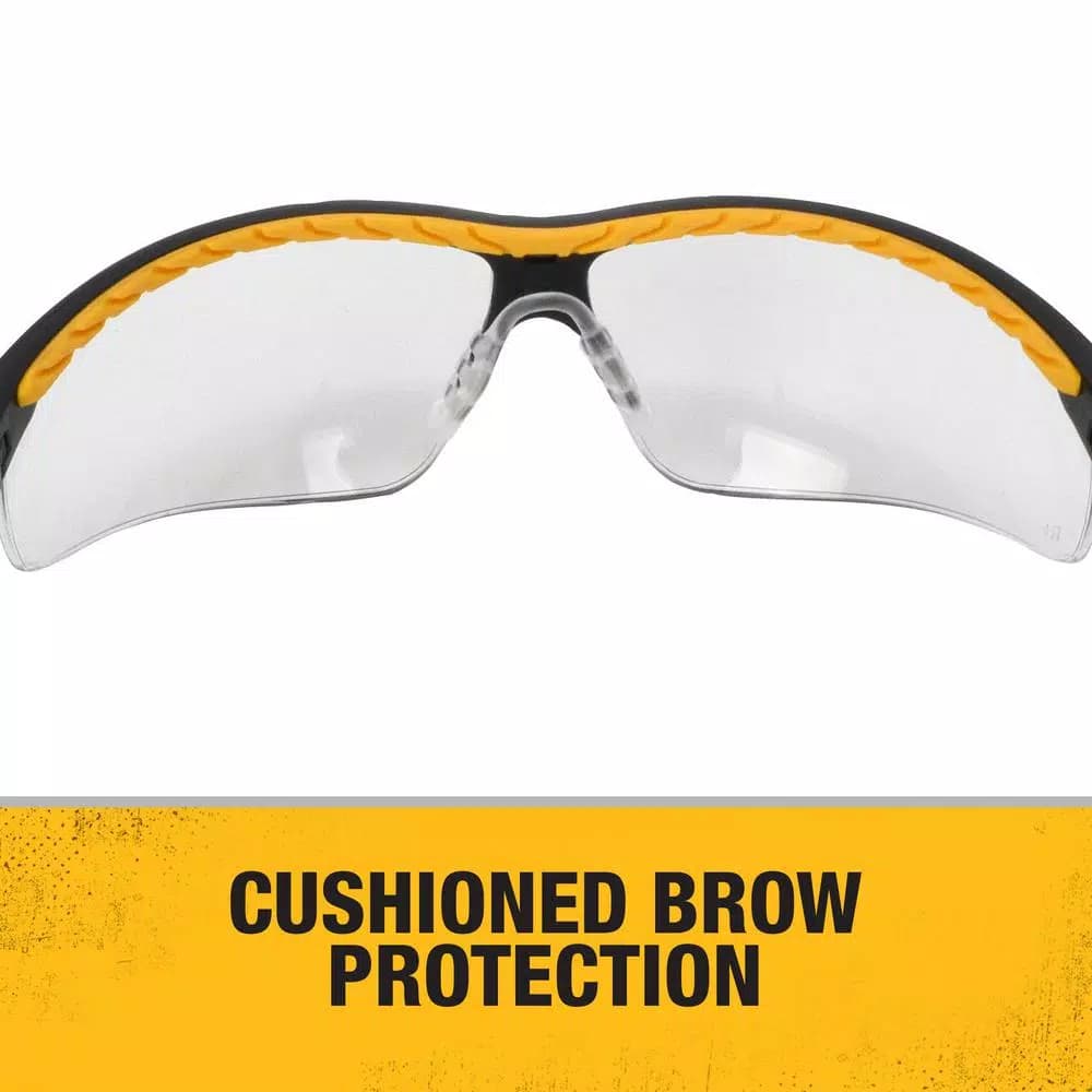 DEWALT DC Dual Injected Rubber Frame Safety Glasses with Clear Polycarbonate Lens