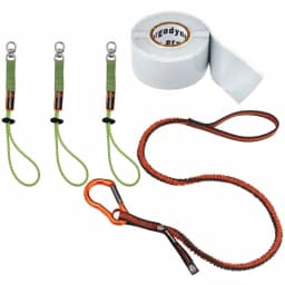 Ergodyne Squids 3182 Tool Tethering Kit with Single Carabiner Lanyard and Swiveling Elastic Tool Tails thumbnail 1