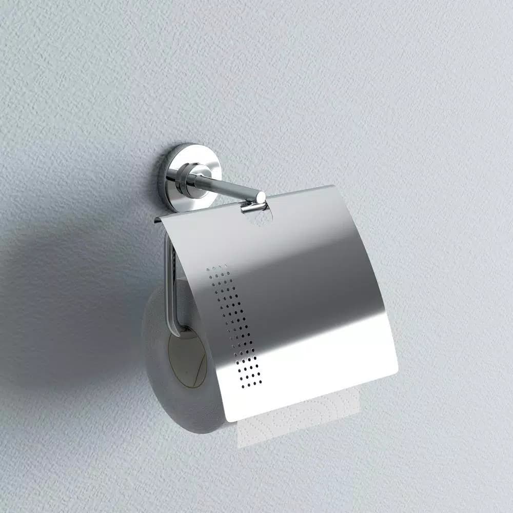 Fresca Alzato Single Post Toilet Paper Holder in Chrome - Heavy Duty Brass