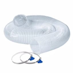 POWERTEC 4 in. x 10 ft. Flexible PVC Dust Collection Hose with 2 Stainless Steel Key Clamps, Clear thumbnail 1
