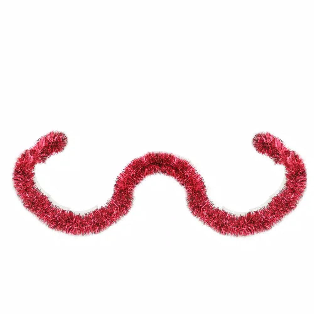 Northlight 50 ft. Shiny Red 8-Ply Festive Christmas Foil Tinsel Garland, Unlit