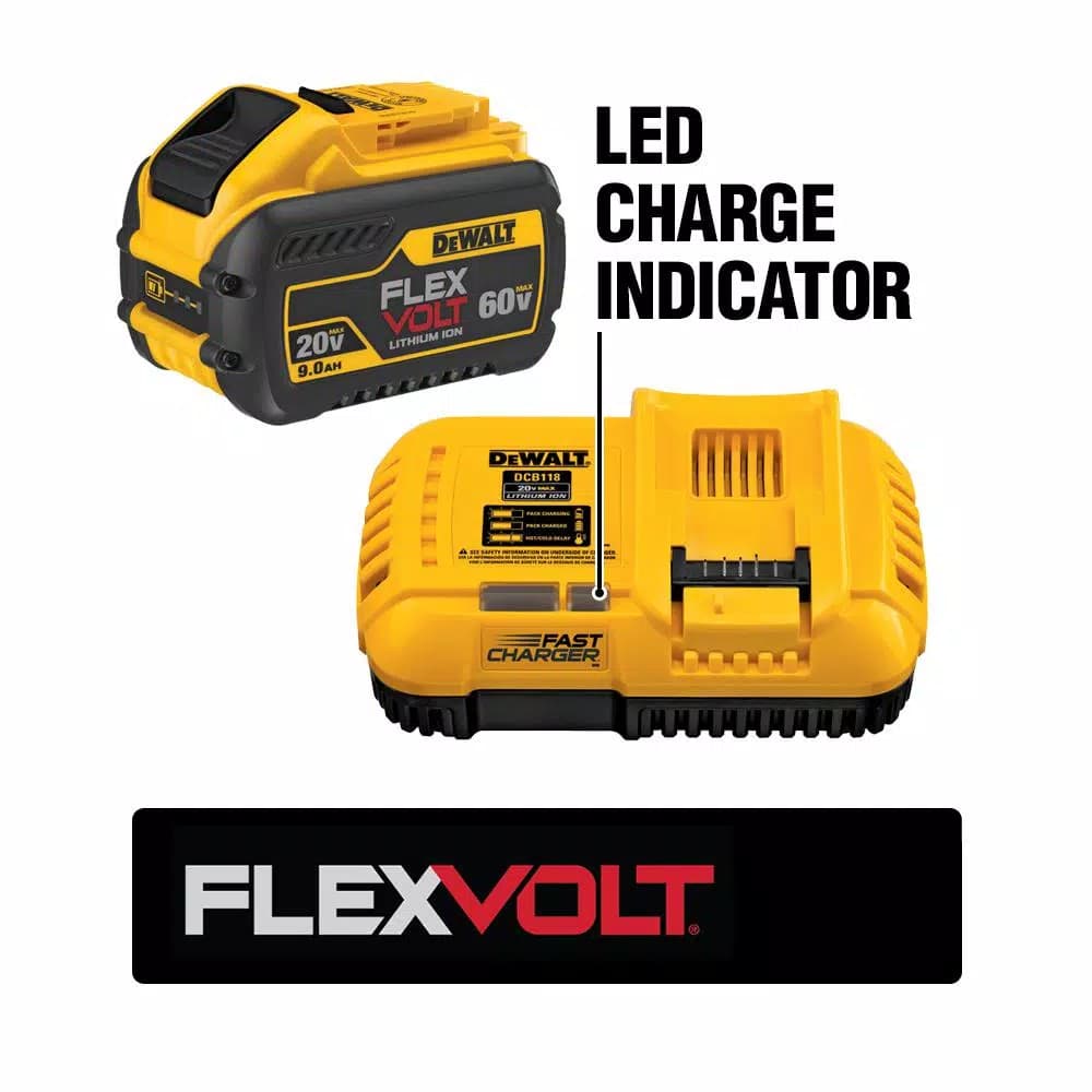 DEWALT FLEXVOLT 9.0 Ah 20V/60V MAX Lithium-Ion Battery Pack with Fan Cooled Fast Charger