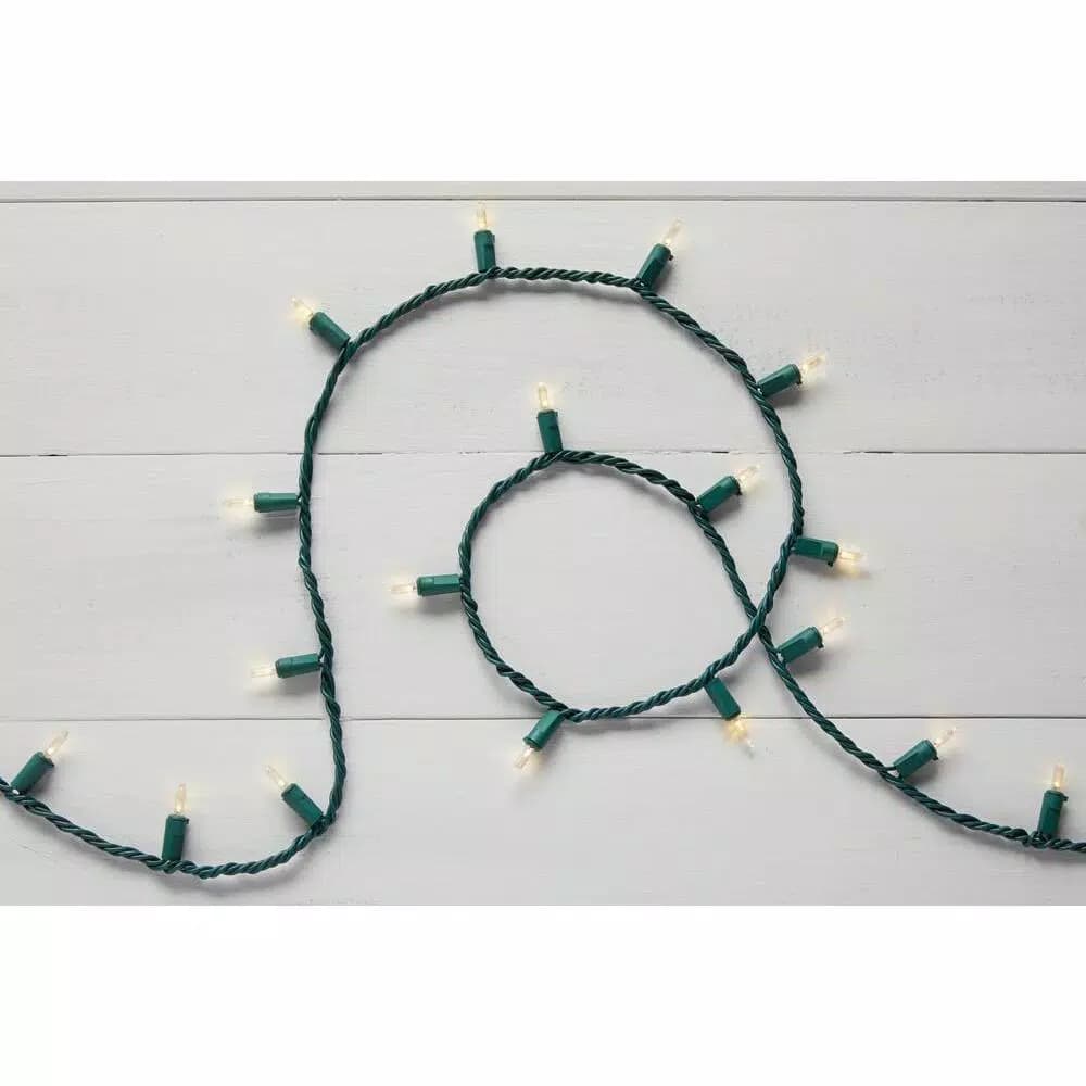 Home Accents Holiday 300-Light LED Warm White Mini String Lights, Constant On, Green Wire (Set of 2)