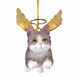 Design Toscano Honor the Feline Grey Tabby Angel Cat Christmas Ornament thumbnail 2