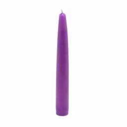Zest Candle 6 in. Purple Taper Candles, Unscented Paraffin Wax, Set of 12 thumbnail 1