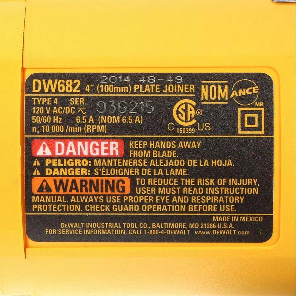 DEWALT 6.5 Amp Heavy Duty Plate Joiner Kit with 10,000 RPM Motor
