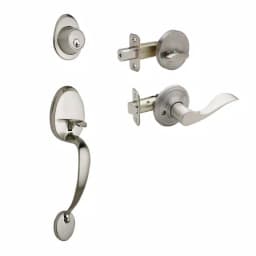 Copper Creek Colonial Satin Stainless Door Handleset with Waverly Lever Trim thumbnail 1