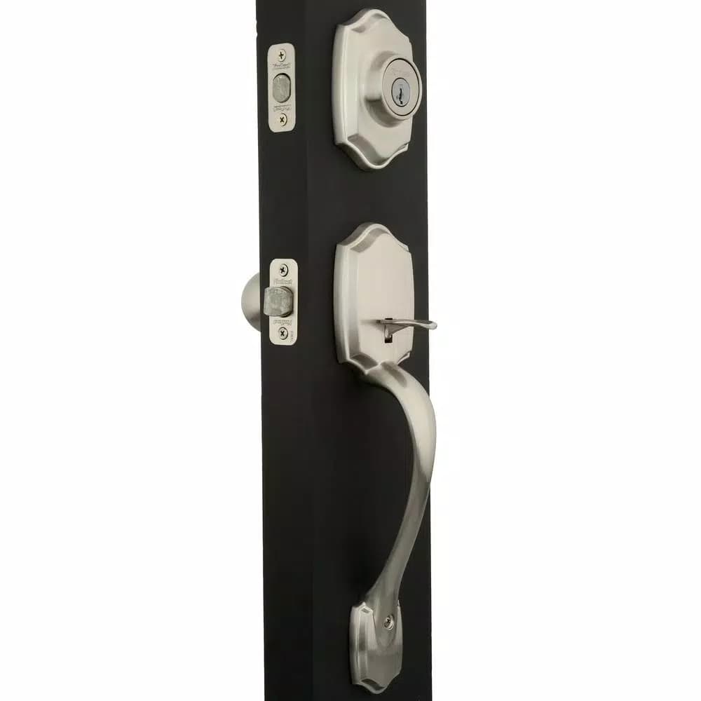 Kwikset Belleview Satin Nickel Single Cylinder Handleset with Polo Knob and SmartKey Security