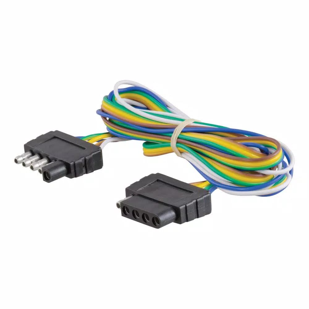 CURT 5-Way Flat Trailer Connector Kit with 72" Color-Coded Wires
