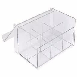 Unbranded Clear Acrylic 6-Compartment Tea Bag Organizer with Hinged Lid thumbnail 1