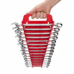 TEKTON 7.5 in. 15-Tool Store-and-Go Wrench Rack Keeper, Red thumbnail 7