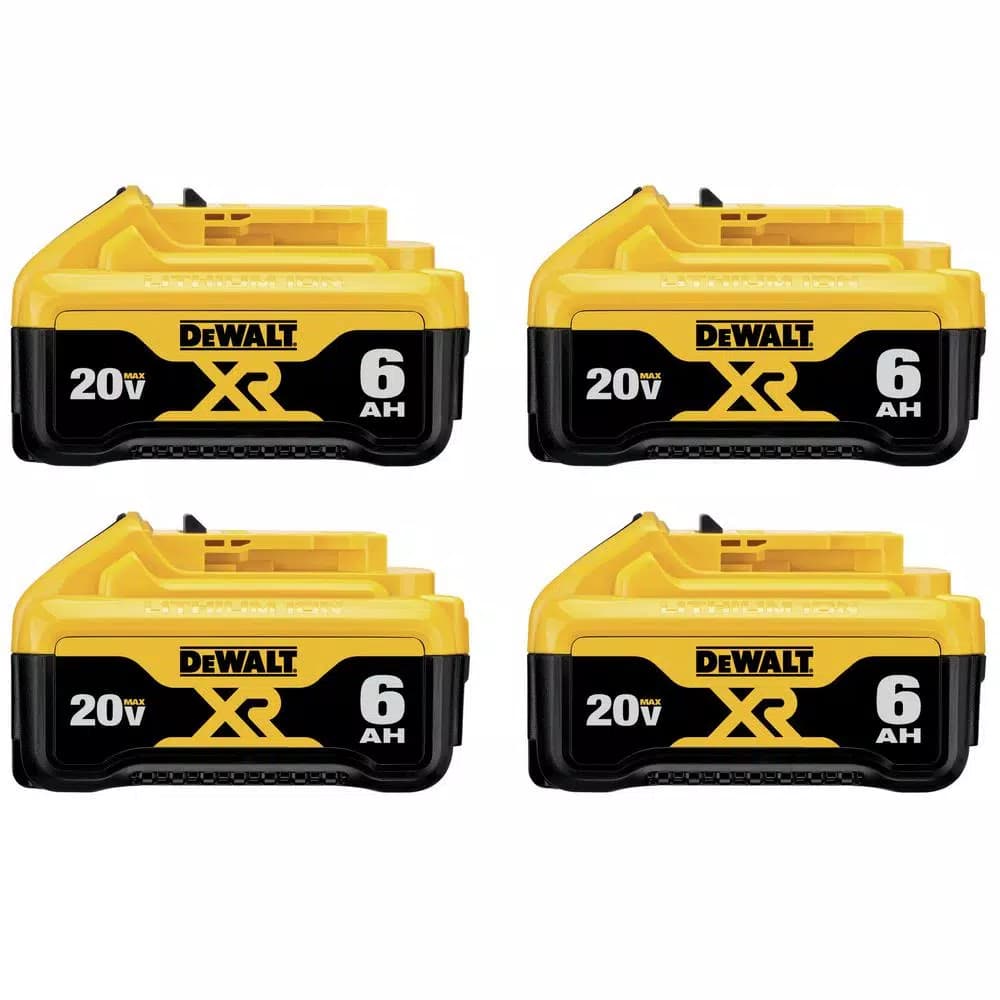 DEWALT 20V MAX XR Premium Lithium-Ion 6.0 Ah Battery Pack (4-Pack)