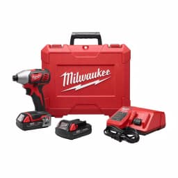Milwaukee M18 18V Lithium-Ion Cordless 1/4 in. Hex Impact Driver Kit with (2) 1.5Ah Batteries, Charger, and Hard Case thumbnail 1