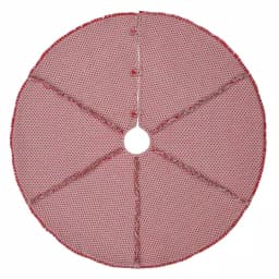 VHC Brands 48 in. Tannen Deep Red and Nickel Grey Jacquard Christmas Tree Skirt thumbnail 1