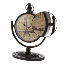 LITTON LANE 12 in. x 4 in. Round Iron Table Clock Set, 4-Pack, Tarnished Black Finish thumbnail 3