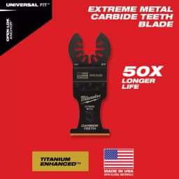 Milwaukee 1-3/8 in. Carbide Universal Fit Extreme Metal Cutting Oscillating Multi-Tool Blade (3-Pack) thumbnail 4