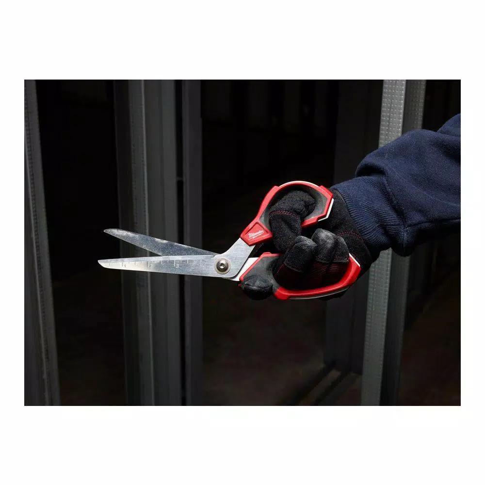 Milwaukee Jobsite Offset Scissors with Iron Carbide Micro-Serrated Blades