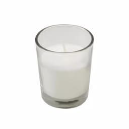 LUMABASE White Unscented Paraffin Votive Candles with Clear Glass Holders, 12-Count, 15-Hour Burn Time thumbnail 2
