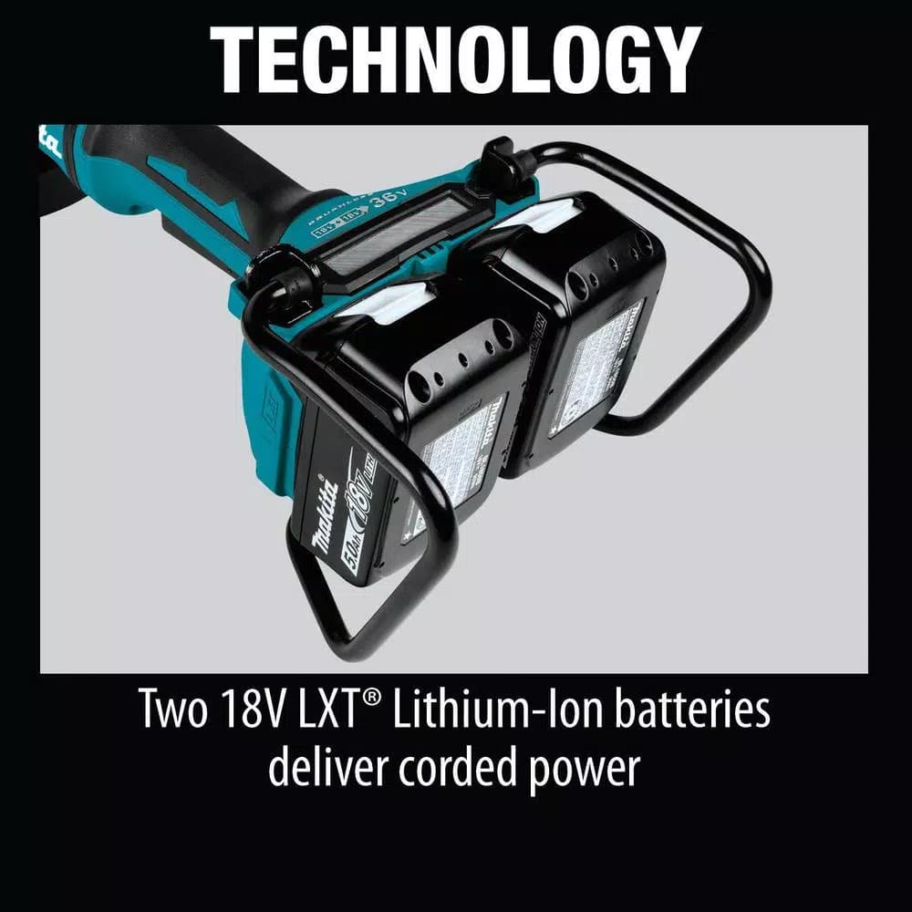 Makita 18V X2 LXT Brushless 7 in. Angle Grinder Kit w/ 5.0 Ah Batteries, Charger, Dust Shroud & Diamond Wheel
