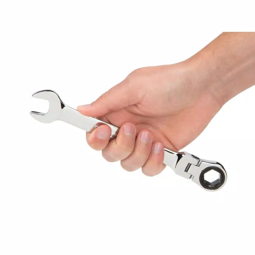 TEKTON 11/16 in. Flex-Head Ratcheting Combination Wrench, 72-Tooth, 6-Point