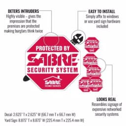 SABRE Home Security Yard Sign and Window Decal Set - Red Deterrent Signage thumbnail 2