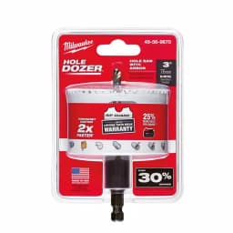 Milwaukee 3 in. Hole Dozer Bi-Metal Hole Saw with 3/8 in. Arbor & Pilot Bit thumbnail 3