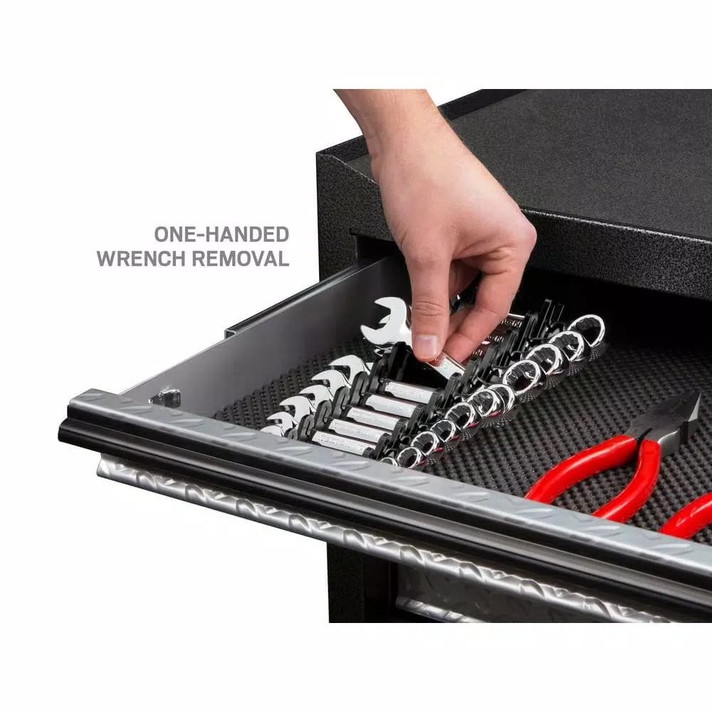 TEKTON 12-Tool Store-and-Go Stubby Wrench Rack Keeper, Black