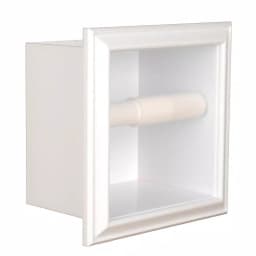Unbranded Bradford Recessed Toilet Paper Holder, White Plastic, Space-Saving Design thumbnail 1