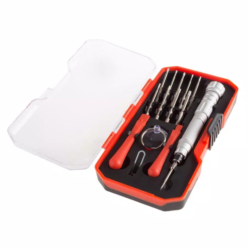 Stalwart 15-Piece Repair Tech Tool Kit with Precision Screwdrivers and Carrying Case