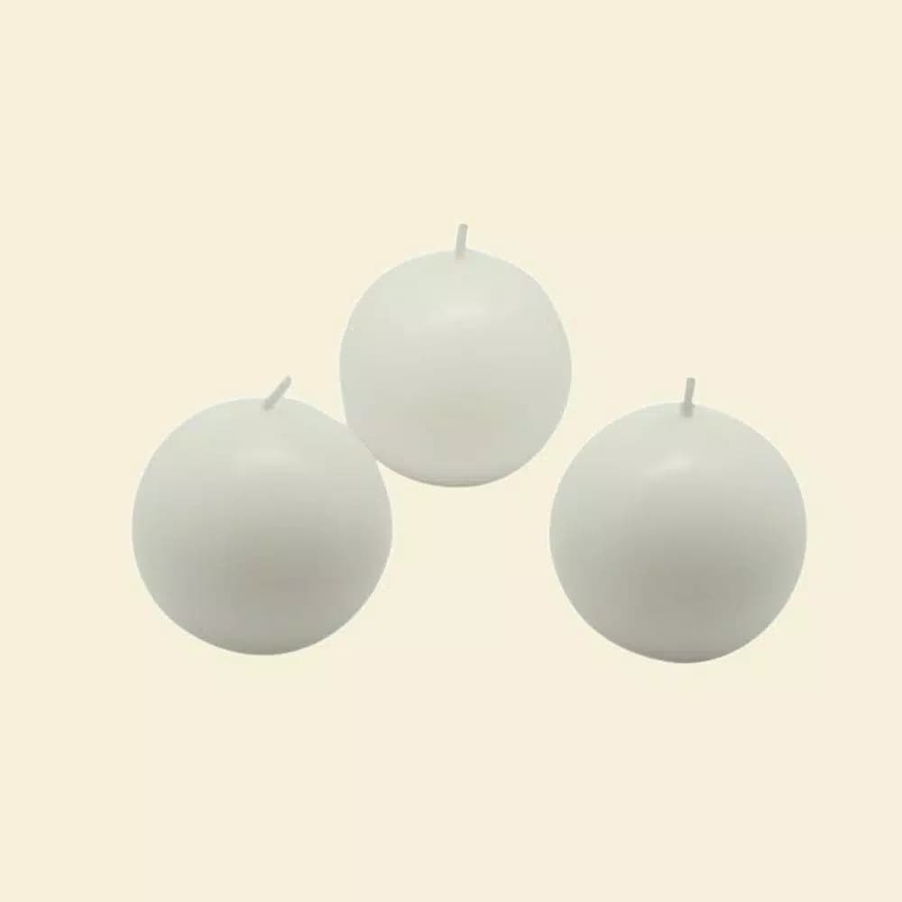 Zest Candle Biedermann and Sons 2 in. White Ball Candles, Box of 12