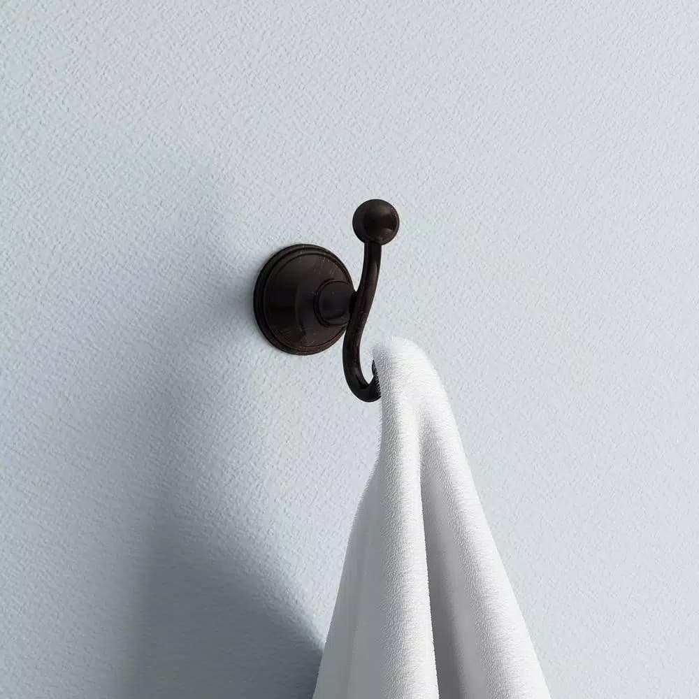 Delta Crestfield Double Towel Hook in Venetian Bronze, Zinc Die Cast