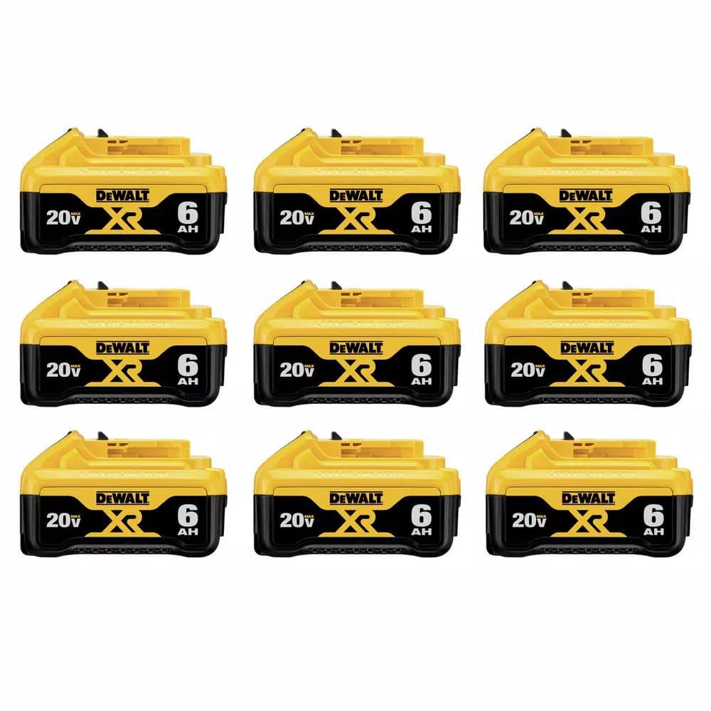 DEWALT 20V MAX XR Premium Lithium-Ion 6.0 Ah Battery Pack, 9-Pack