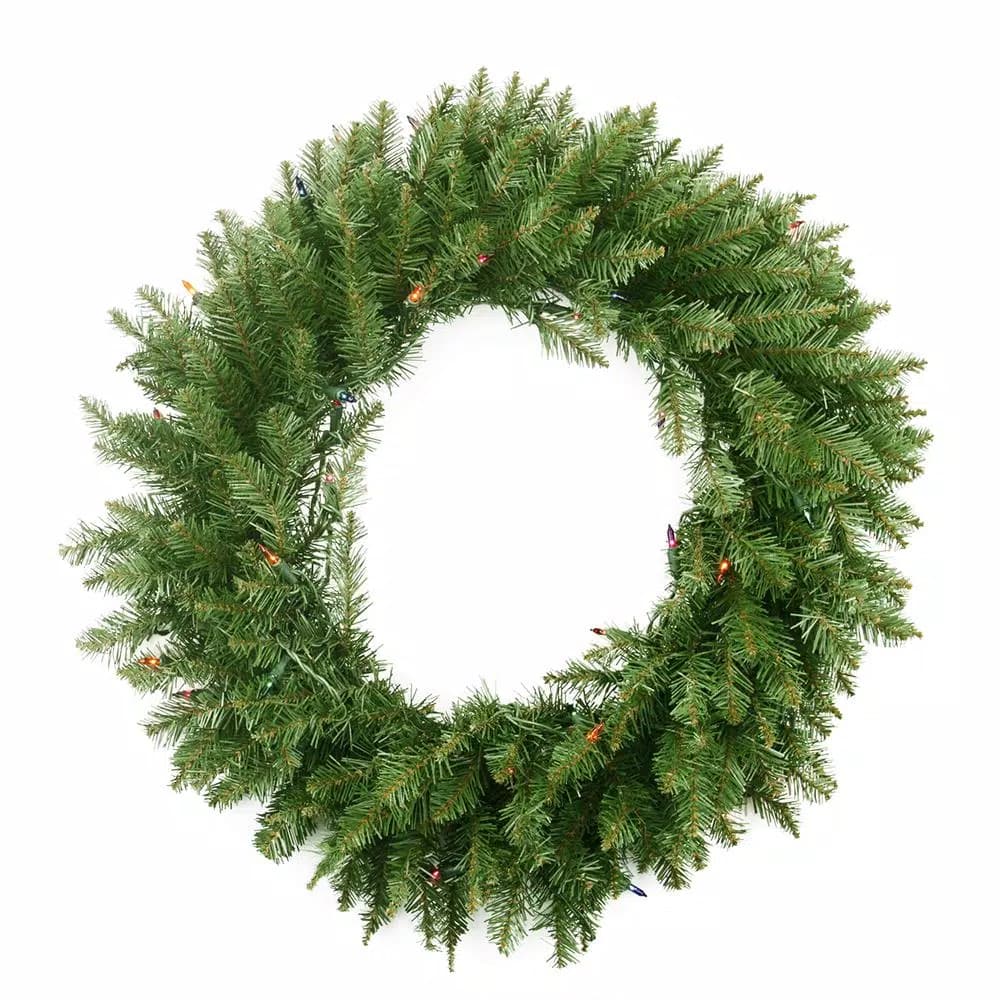 Northlight 36 in. Pre-Lit Northern Pine Artificial Christmas Wreath with 150 Multi-Color Lights