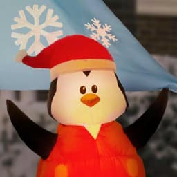 Home Accents Holiday 7 ft. Pre-Lit LED Inflatable Santa in Sailboat with Penguin Christmas Decoration thumbnail 5