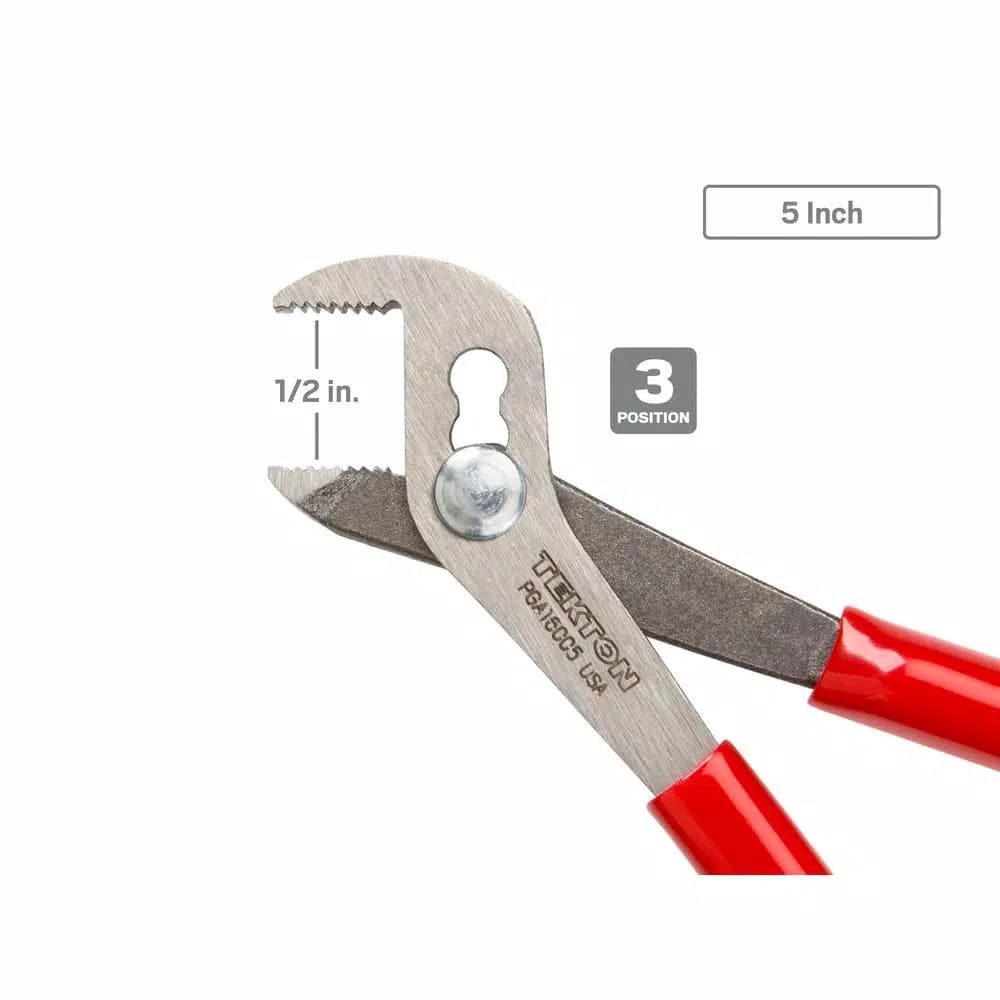 TEKTON 3-Piece Angle Nose Slip Joint Pliers Set, 5, 7, and 10 in.