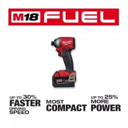 Milwaukee M18 FUEL 1/2 in. High Torque Impact Wrench & 1/4 in. Impact Driver Kit with 2 5.0 Ah Batteries thumbnail 4