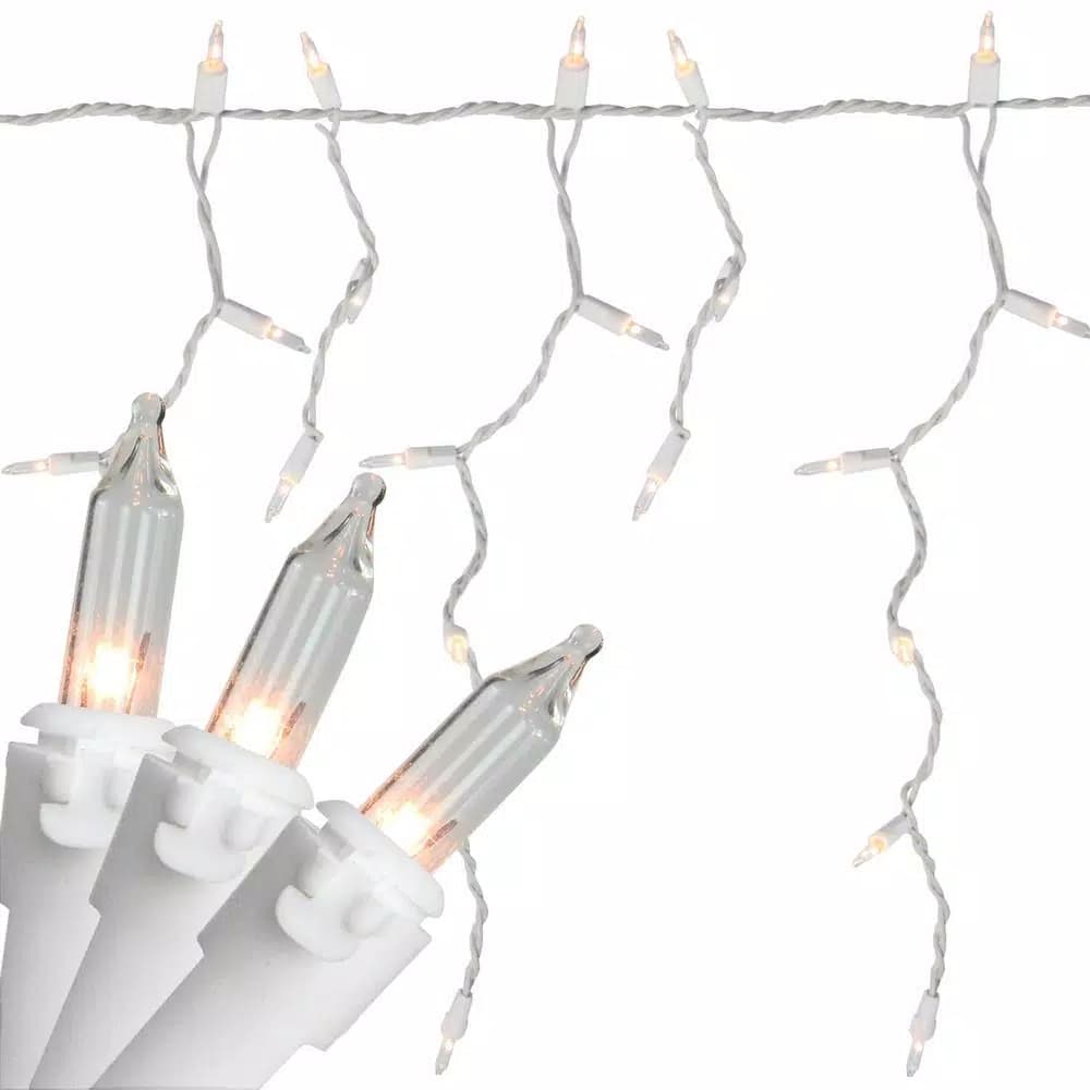 Northlight 150-Light Clear Mini Icicle Lights with White Wire, 10 ft.