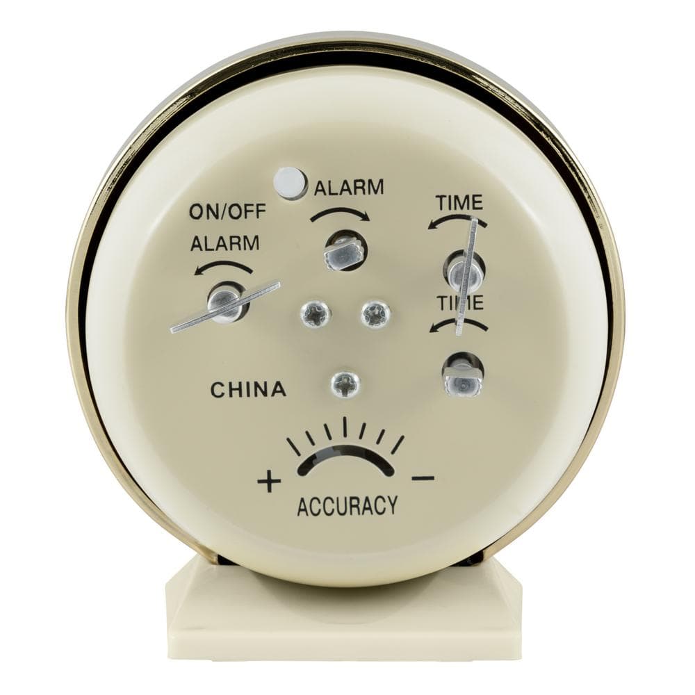 Equity by La Crosse 4 in. Round Analog Wind-Up Bell Metal Alarm Clock - Gold