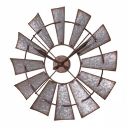 La Crosse Clock 22 in. Metal Windmill Quartz Wall Clock - Rustic Farmhouse Decor thumbnail 3
