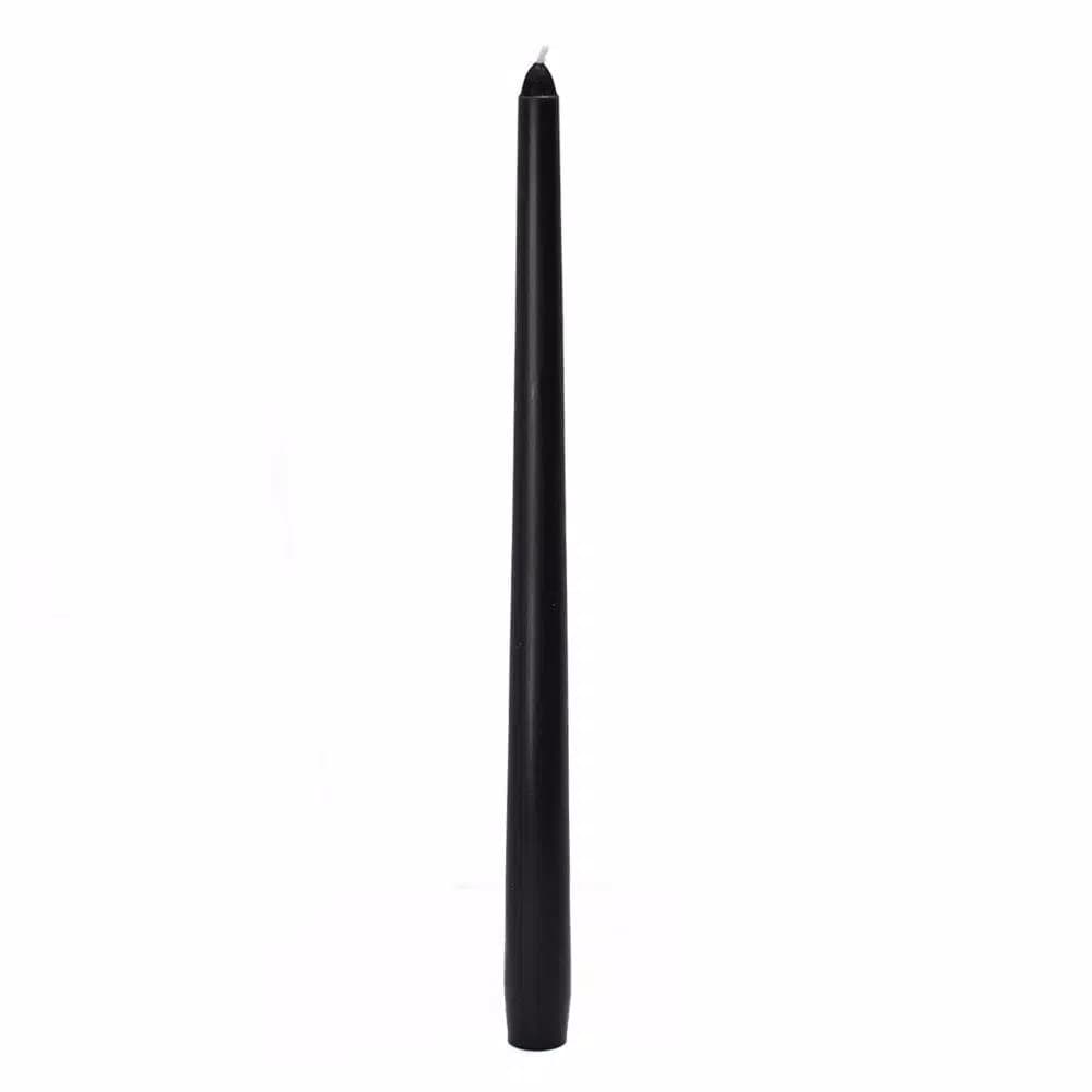 Zest Candle 12-Pack Black Taper Candles, 12 in. Height for Weddings, Events, and Holiday Decor