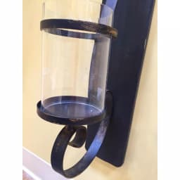 LITTON LANE 36 in. Scrolled Wrought Iron Wall Sconce Candle Holder with Glass Hurricane, Deep Bronze thumbnail 6