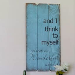 Unbranded Boulder Innovations Wonderful World 18 in. x 36 in. Wood Wall Art Sign thumbnail 1