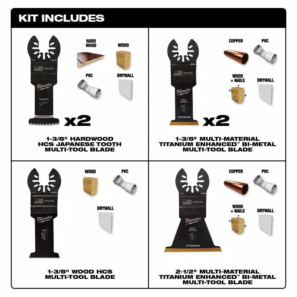 Milwaukee OPEN-LOK 6-Piece Universal Oscillating Multi-Tool Blade Kit