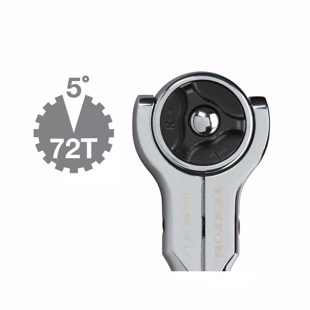 TEKTON 1/2 in. Drive 12 in. Swivel Head Ratchet, 72-Tooth