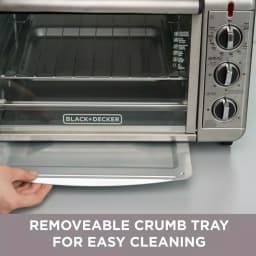BLACK+DECKER 1500W 6-Slice Convection Toaster Oven with Broiler Pan, Black and Silver thumbnail 7