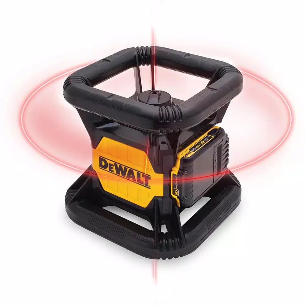 DEWALT 20V MAX Red Self-Leveling Rotary Laser Level Kit with Detector, 2Ah Battery & TSTAK Case
