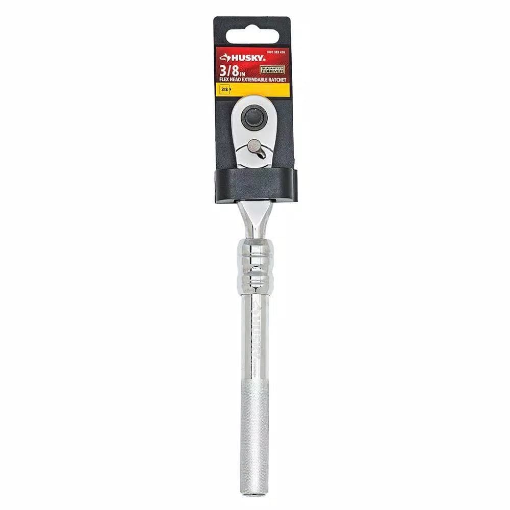 Husky 3/8 in. Drive Flex-Head Extendable Ratchet, 10 in. to 15 in.