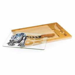 TOSCANA R2-D2 Icon Glass Top Serving Tray and Cheese Knife Set, Rubberwood & Bamboo thumbnail 2