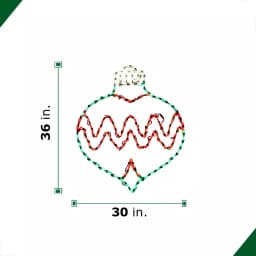 Fraser Hill Farm 3 ft. 137-Light LED Red and Green Oval Ornament Christmas Light thumbnail 2
