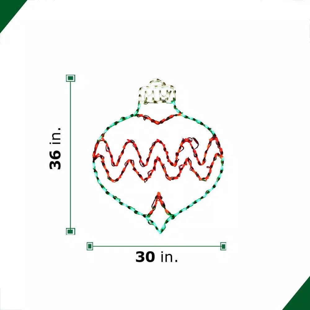 Fraser Hill Farm 3 ft. 137-Light LED Red and Green Oval Ornament Christmas Light